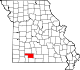 A state map highlighting Christian County in the southwestern part of the state.