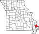 A state map highlighting Scott County in the southeastern part of the state.